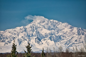 Denali on a bright blue day