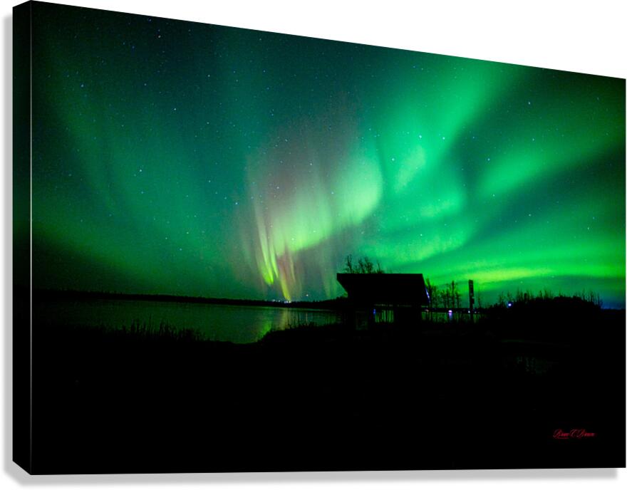 Lights over Kashwitna Lake Canvas Print