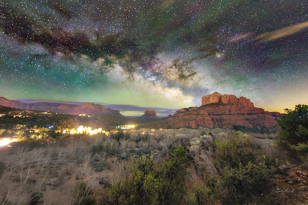 Sedona Red Rocks and Milky Way Print