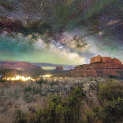 Sedona Red Rocks and Milky Way