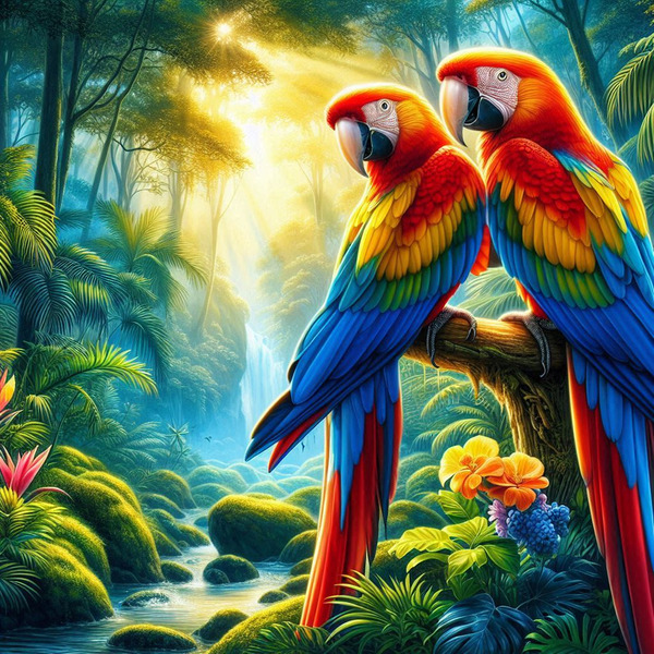 Two Macaws Print