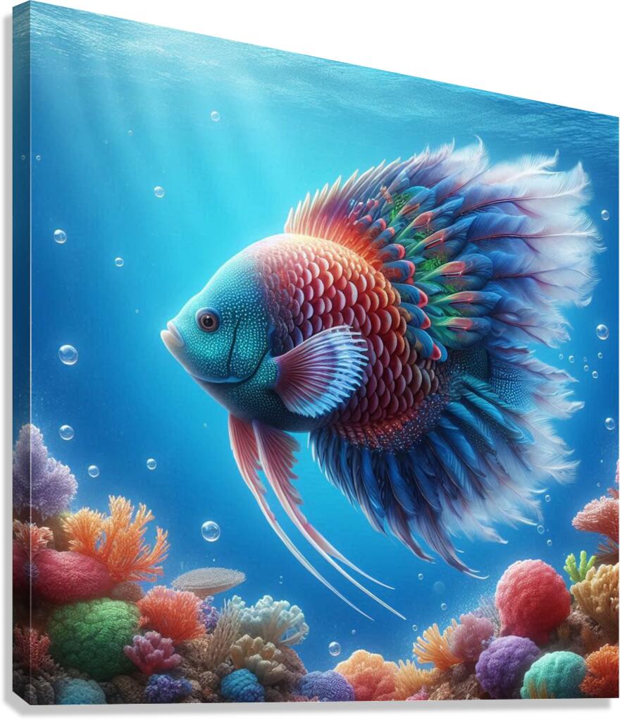 Feather Fish Canvas Print