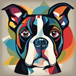 Abstract Boston Terrier