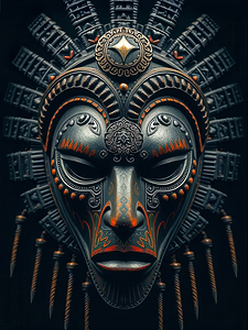 METALLIC AFRICAN MASK