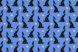 SEAMLESS PATTERN WITH DOLPHIN