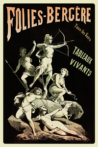 FOLIES BERGERE VINTAGE ADVERTISING POSTER