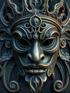 THEATRICAL CHINESE METAL MASK