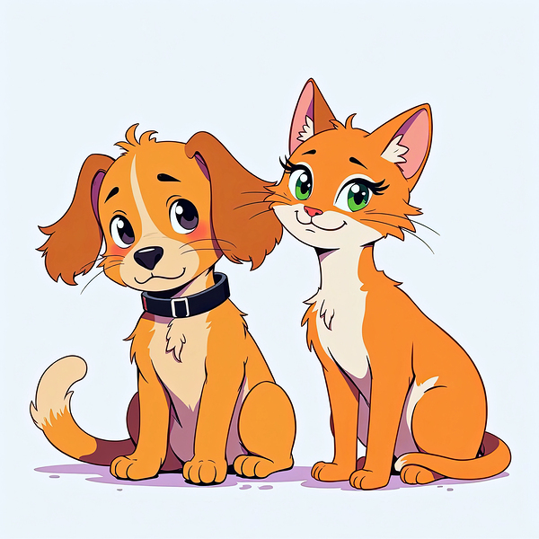 FRIENDSHIP BETWEEN DOG AND CAT Print