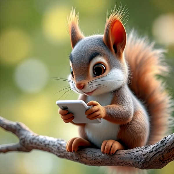 SQUIRREL WITH SMARTPHONE 2 Print