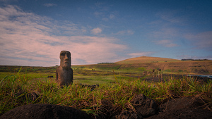 Traveling Moai - Easter island Landscape 