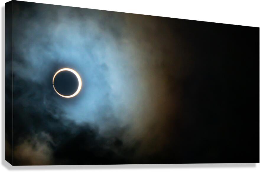 Celestial Circle of Protection – Ring of Fire Eclipse Over Easter Island Canvas Print