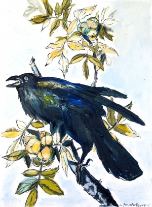 Louisiana Blackbird with Peaches