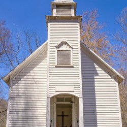 Rustic White Chapel in Spring