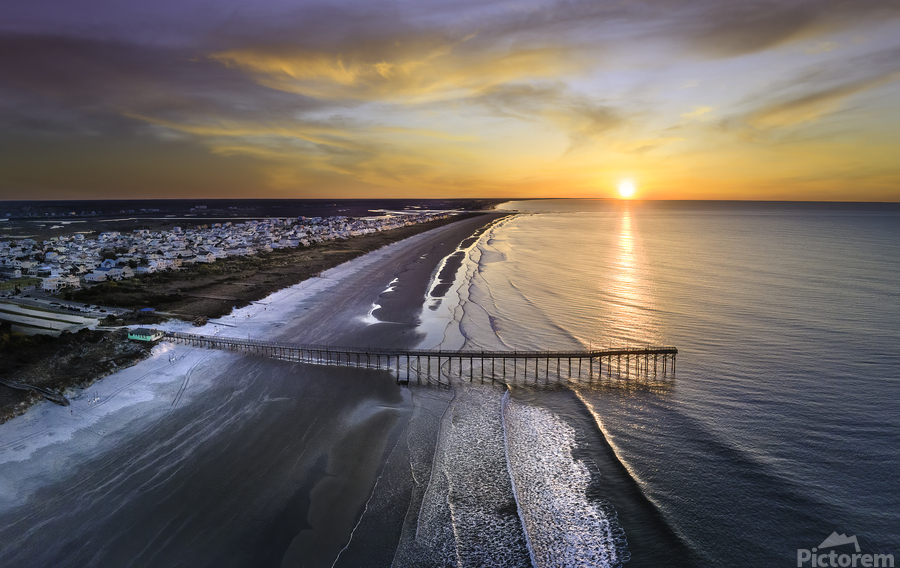 Sunset Beach sunrise North Carolina by Larry Gibson Wall Art