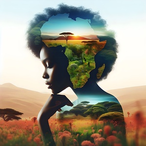 African Woman In A Field