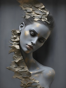 Abstract Portrait of a Woman Painting - Vibrant Contemporary Artwork