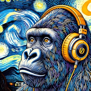 Monkey with Headphones Banksy Graffiti Pop DJ Monkey 