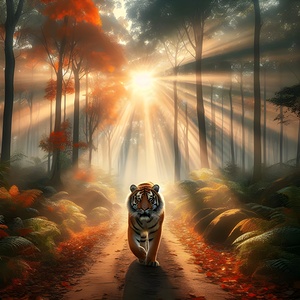Unleash the Wild Spirit: Tiger In The Forest Wall Art - Bring the Majesty of Nature into Your Home