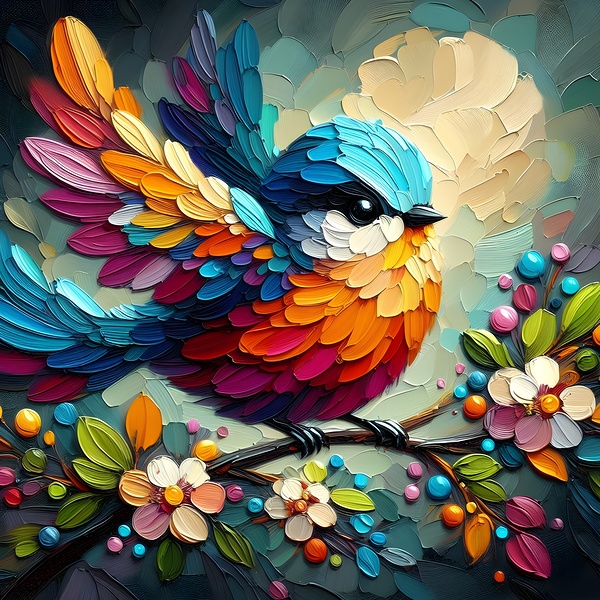 Vibrant Colorful Bird Wall Art - Stunning Avian Painting for Home Decor Nature-Inspired Artwork by Pro Designs 77