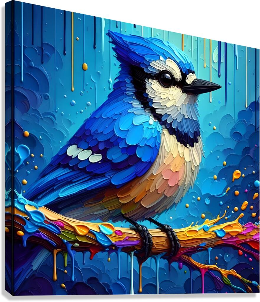 Blue Jay Painting Canvas Print