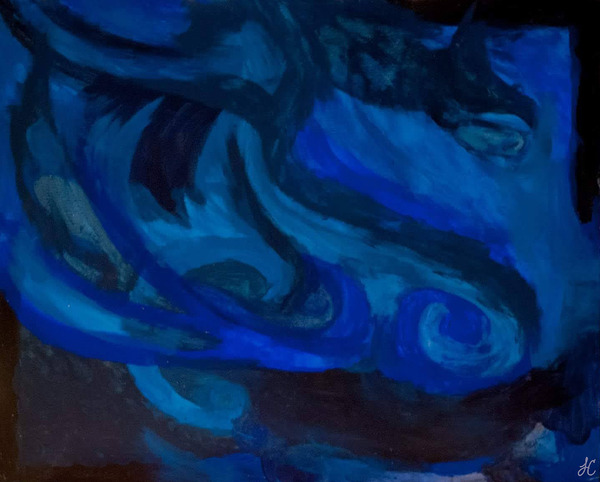 Blue Gargoyle Print