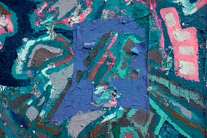 Face on the wall. Grungy paint layers.