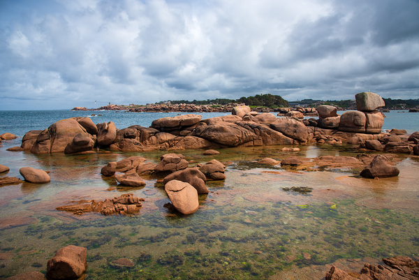 Boulders and clouds. Pink Granite Coast  Print