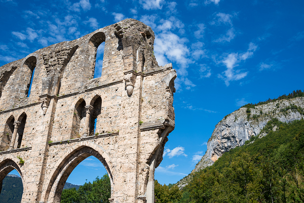 Ruins of Aulps Abbey in Alps Print