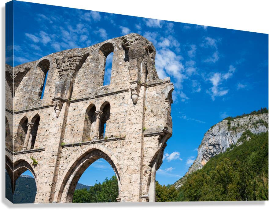 Ruins of Aulps Abbey in Alps Canvas Print