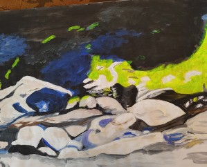 ROCKY WATERS   PAINTING BY ELIZABETH LEE ADEGHE