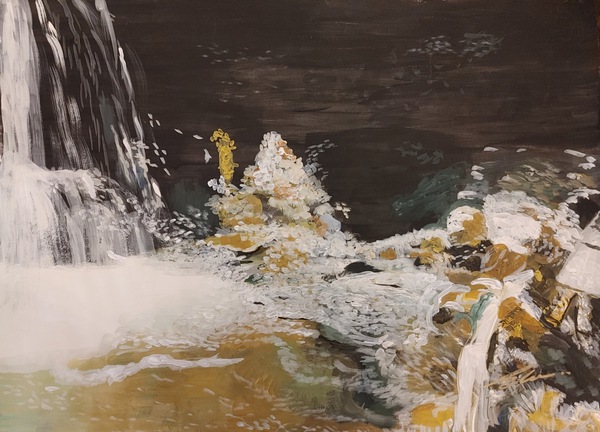 WATERFALL ON ROCKS  Print