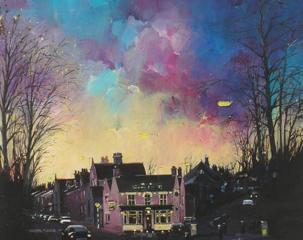 Winter Sunset Ranmoor Inn by janglebumming