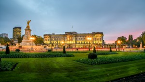 Buckingham Palace at night London