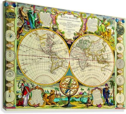 Ancient World Map 8 Canvas Print