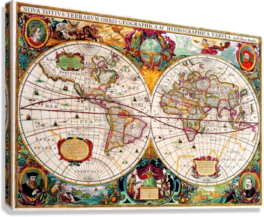 Ancient World Map 7 Canvas Print