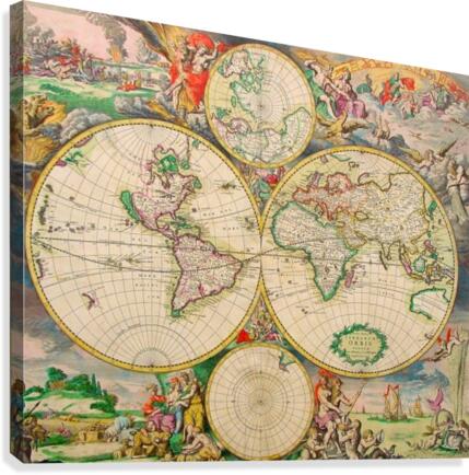 Ancient World Map 2 Canvas Print