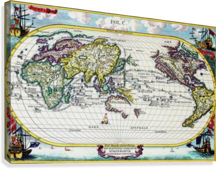 Ancient World Map 3 Canvas Print