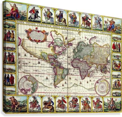 Ancient World Map 9 Canvas Print