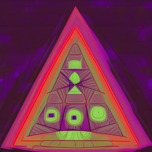 Abstract Red Linework Triangle