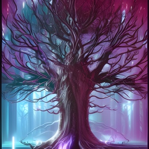 Neon Blue Synth Tree