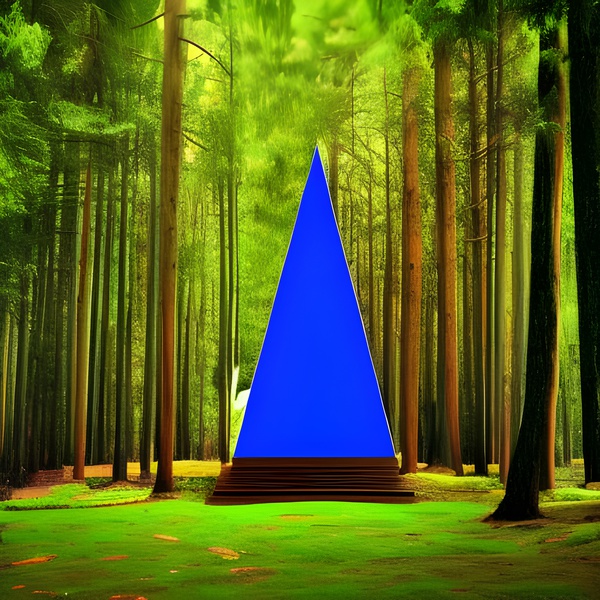 Blue Triangle Monolith Print