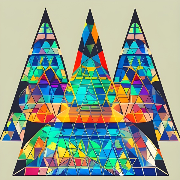 Rainbow Mosaic Triangles Print