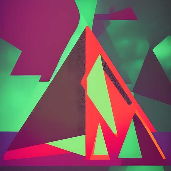 Red & Blue Triangle Print