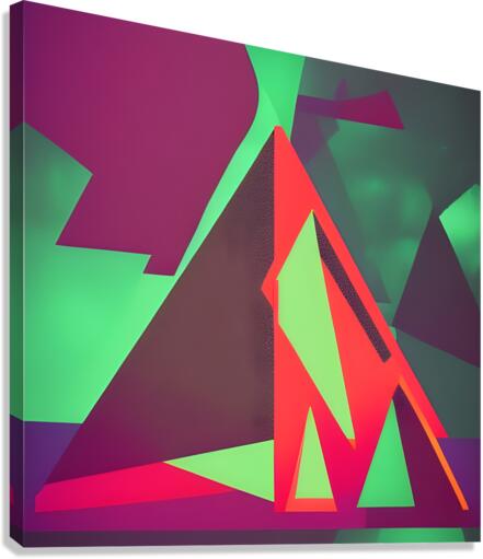 Red & Blue Triangle Canvas Print