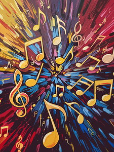 Musical Notes Flying