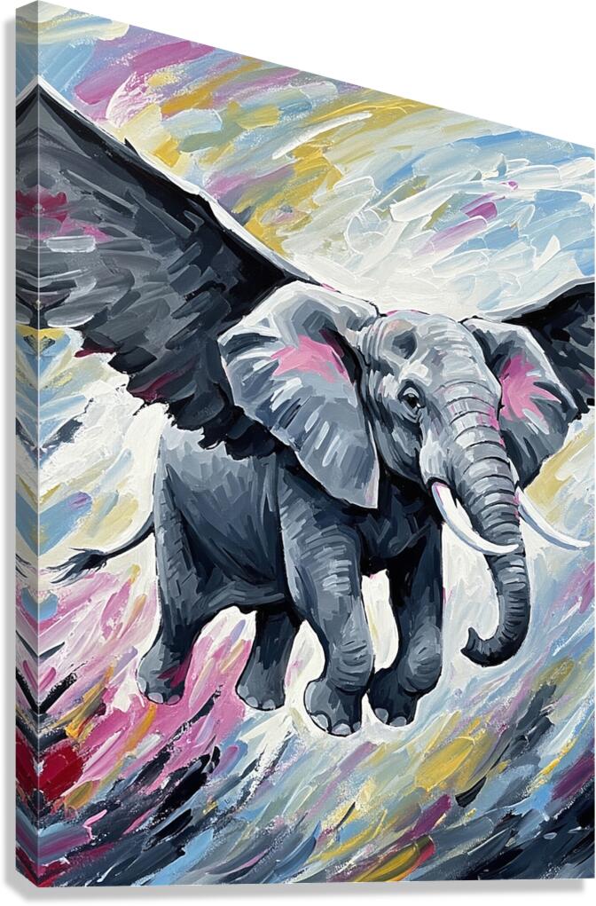 flying elephant Canvas Print