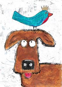 Dog and BlueBird