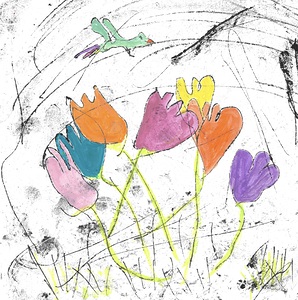 Blue Bird of Happiness Flying By