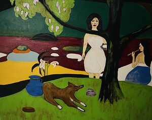 Tahitian Paradise - 50×60 cm acrylic painting on canvas by Lana Evanova