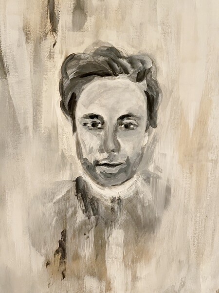 Him - 70x50cm acrylic painting on canvas by Lana Evanova Print